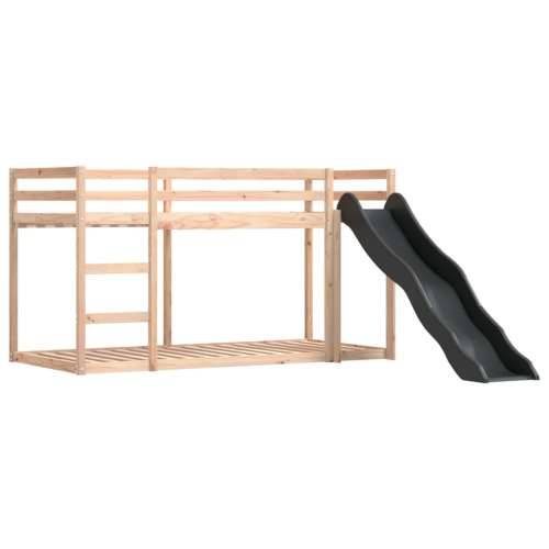 Krevet na kat s toboganom i zavjesama bijelo-crni 90 x 190 cm - Crna 90 x 190 cm Cijena
