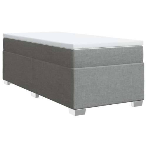 Box spring krevet s madracem svjetlosivi 90x190 cm od tkanine - Svjetlosiva 90 x 190 cm Cijena