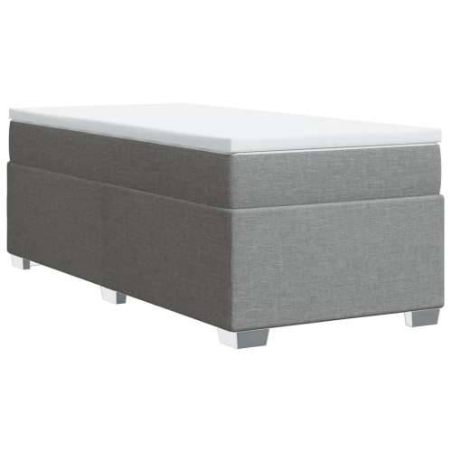 Box spring krevet s madracem svjetlosivi 90x190 cm od tkanine - Svjetlosiva 90 x 190 cm Cijena