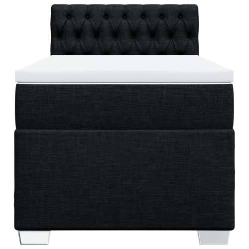 Box spring krevet s madracem crni 80 x 200 cm od tkanine - Crna 80 x 200 cm Dizajn s gumbima Cijena