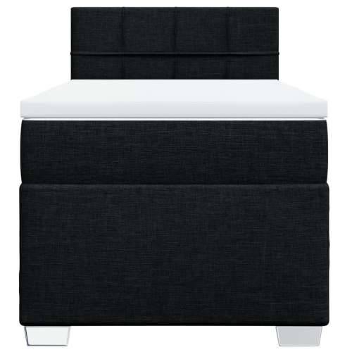 Box spring krevet s madracem crni 90x190 cm od tkanine - Crna 90 x 190 cm Blok s kvadratima Cijena