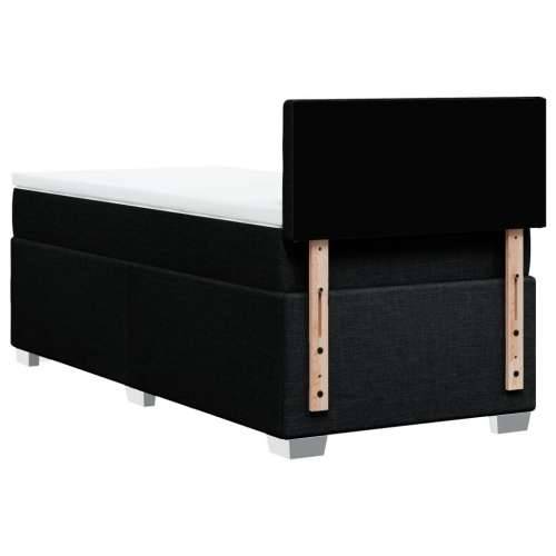 Krevet s oprugama i madracem crni 100 x 200 cm od tkanine - Crna 100 x 200 cm gumbi Cijena