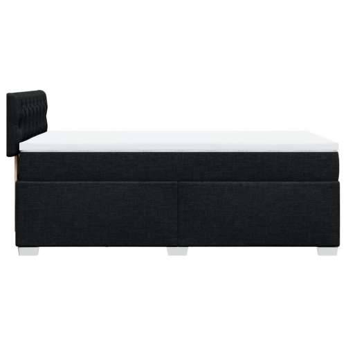 Box spring krevet s madracem crni 80 x 200 cm od tkanine - Crna 80 x 200 cm Dizajn s gumbima Cijena