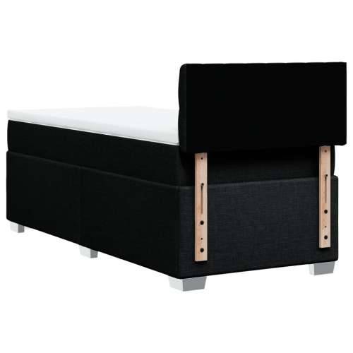 Box spring krevet s madracem crni 80 x 200 cm od tkanine - Crna 80 x 200 cm Dizajn s gumbima Cijena