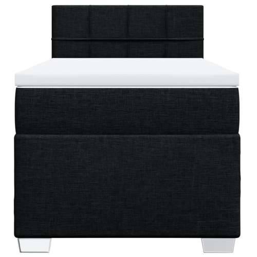Box spring krevet s madracem crni 90x190 cm od tkanine - Crna 90 x 190 cm Blok s kvadratima Cijena