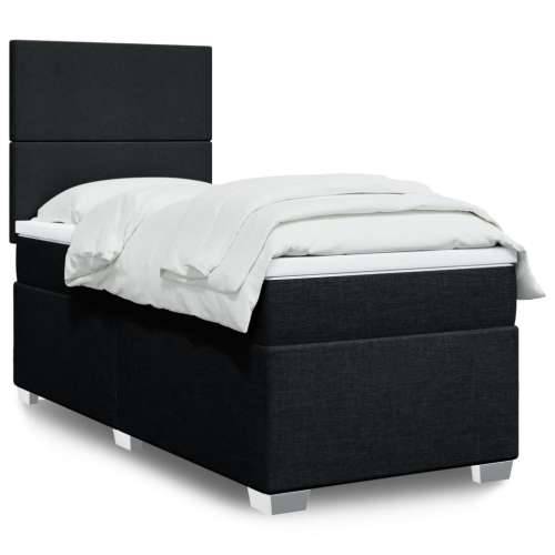 Box spring krevet s madracem crni 80 x 200 cm od tkanine - Crna 80 x 200 cm Gladak dizajn Cijena