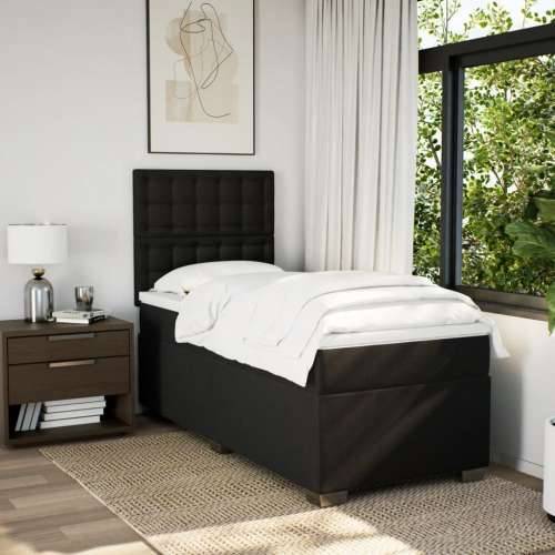 Box spring krevet s madracem crni 80 x 200 cm od tkanine - Crna 80 x 200 cm gumbi Cijena