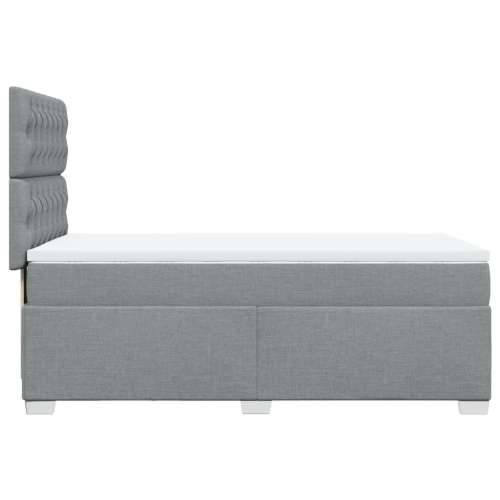 Box spring krevet s madracem svjetlosivi 90x190 cm od tkanine - Svjetlosiva 90 x 190 cm Dizajn s gumbima Cijena