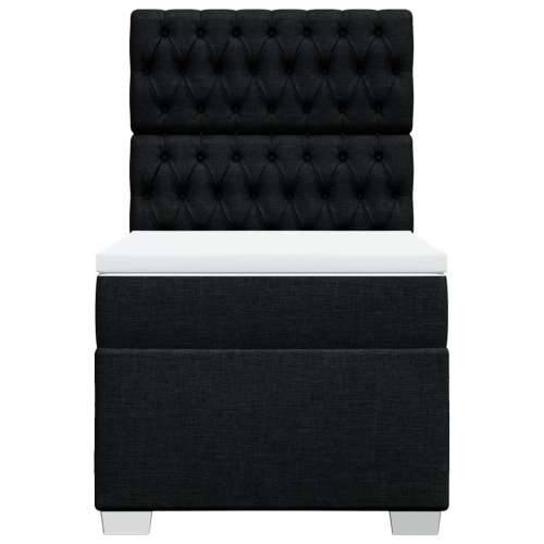 Box spring krevet s madracem crni 90x190 cm od tkanine - Crna 90 x 190 cm Dizajn s gumbima Cijena