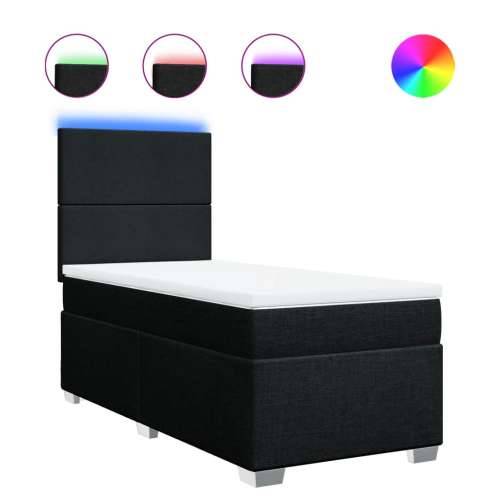 Box spring krevet s madracem crni 80 x 200 cm od tkanine - Crna 80 x 200 cm Gladak dizajn Cijena