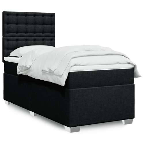 Box spring krevet s madracem crni 80 x 200 cm od tkanine - Crna 80 x 200 cm gumbi Cijena