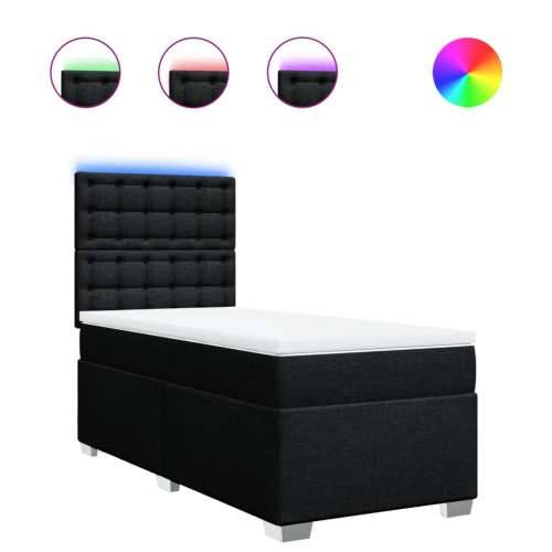 Box spring krevet s madracem crni 80 x 200 cm od tkanine - Crna 80 x 200 cm gumbi Cijena