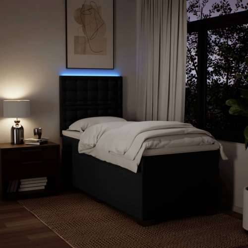 Box spring krevet s madracem crni 80 x 200 cm od tkanine - Crna 80 x 200 cm gumbi Cijena