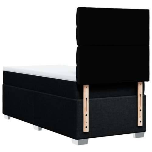 Box spring krevet s madracem crni 90x190 cm od tkanine - Crna 90 x 190 cm Dizajn s gumbima Cijena