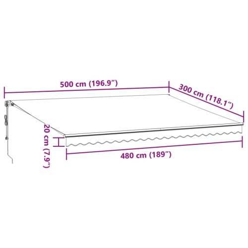 Tenda na automatsko uvlačenje smeđa 500 x 300 cm - Smeđa i bijela 500 x 300 cm 1 Cijena