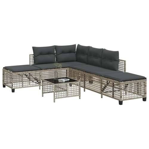 3-dijelni set kutne vrtnih sofa s jastucima od poliratana - Svjetlosiva 1 Cijena