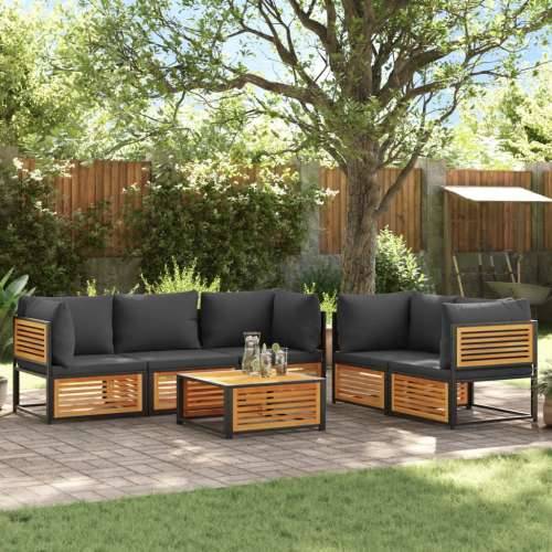 6-dijelna set vrtnih sofa s jastucima masivno bagremovo drvo - Antracit 4x kutna + srednja + stol 1 Cijena