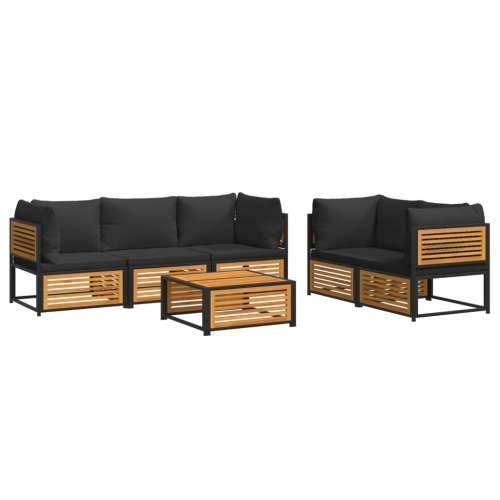 6-dijelna set vrtnih sofa s jastucima masivno bagremovo drvo - Antracit 4x kutna + srednja + stol 1 Cijena