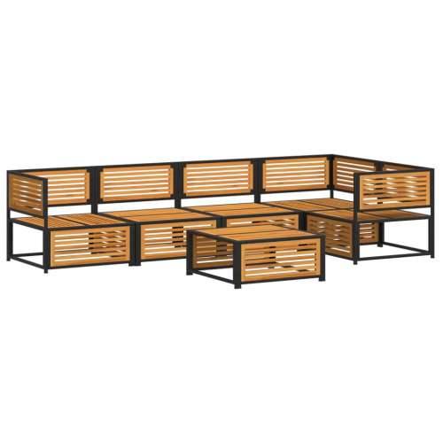 6-dijelna set vrtnih sofa s jastucima masivno bagremovo drvo - Krema 3x kutna + 2x srednja + stol 1 Cijena