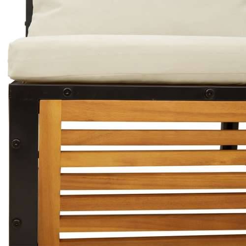 10-dijelna set vrtnih sofa s jastucima masivno bagremovo drvo - Krema 5x kutna + 3x srednja + tabure + stol 1 Cijena