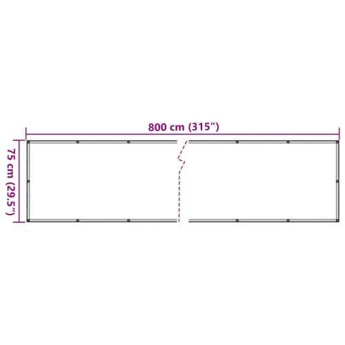 Balkonski zaslon za privatnost sivi 800 x 75 cm PVC - Siva 800 x 75 cm 1 Cijena