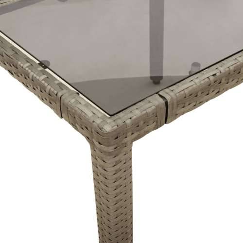 5-dijelni vrtni bistro set od poliratana s jastucima sivi - 90 x 90 x 75 cm Stakl 4 Cijena