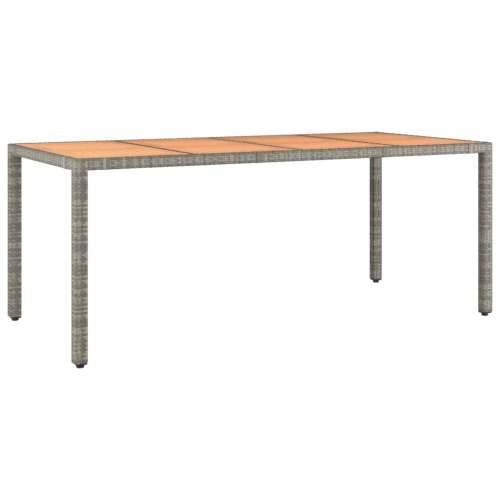 9-dijelni vrtni bistro set od poliratana s jastucima sivi - Siva 190 x 90 x 75 cm 8 Cijena