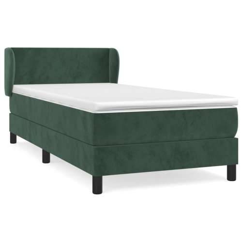 Box spring krevet s madracem tamnozeleni 90x190 cm baršunasti - Tamnozelena 90 x 190 cm Gladak dizajn Cijena