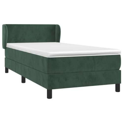 Box spring krevet s madracem tamnozeleni 90x190 cm baršunasti - Tamnozelena 90 x 190 cm Gladak dizajn Cijena