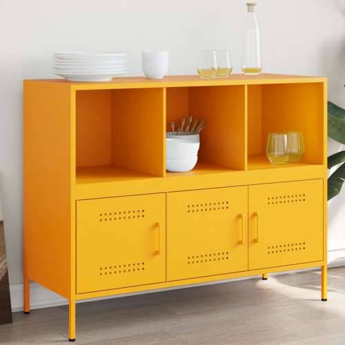 Komoda boja senfa 100,5 x 39 x 79 cm čelični - Žuta 1 Cijena
