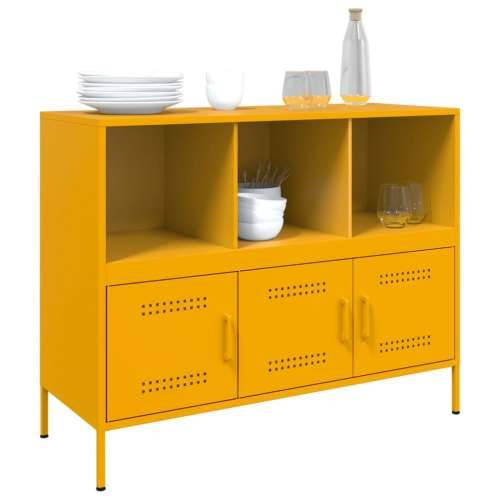 Komoda boja senfa 100,5 x 39 x 79 cm čelični - Žuta 1 Cijena