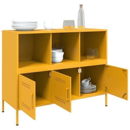 Komoda boja senfa 100,5 x 39 x 79 cm čelični - Žuta 1 Cijena