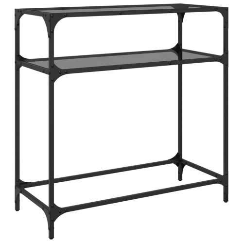 Konzolni stol s crnom staklenom površinom 80x35x81 cm čelični - Crna 80 x 35 x 81 cm 1 Cijena