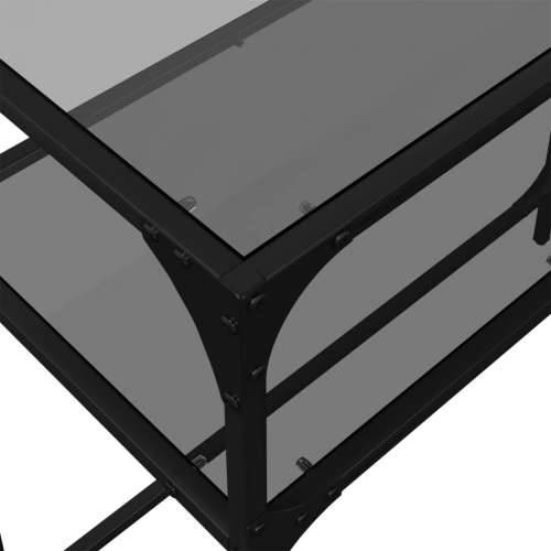 Konzolni stol s crnom staklenom površinom 80x35x81 cm čelični - Crna 80 x 35 x 81 cm 1 Cijena