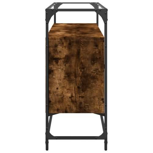 Komoda sa staklenom površinom boja hrasta 98x35x81 cm drvena - Dimljeni hrast 1 Cijena