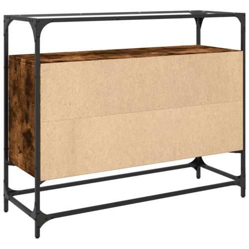 Komoda sa staklenom površinom boja hrasta 98x35x81 cm drvena - Dimljeni hrast 1 Cijena