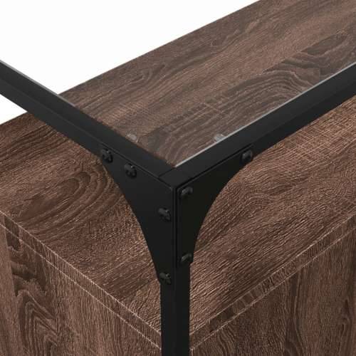 Komoda sa staklenom površinom boja hrasta 98x35x81 cm drvena - Smeđi hrast 1 Cijena