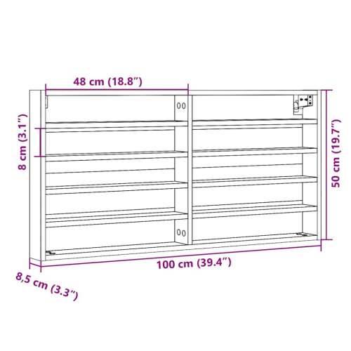 Vitrina bijela 100x8,5x50 cm konstruirano drvo - Bijela 100 x 8.5 x 50 cm 1 Cijena