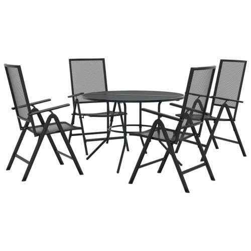 Set vrtnih naslonjača 5 kom antracit od čelika obloženog prahom - 110 x 72.5 cm 4 Cijena