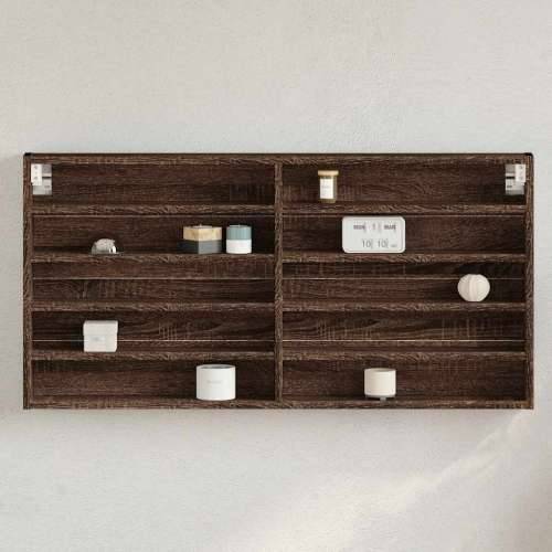 Vitrina boja smeđeg hrasta 100x8,5x50 cm od konstruiranog drva - Smeđi hrast 100 x 8.5 x 50 cm 1 Cijena