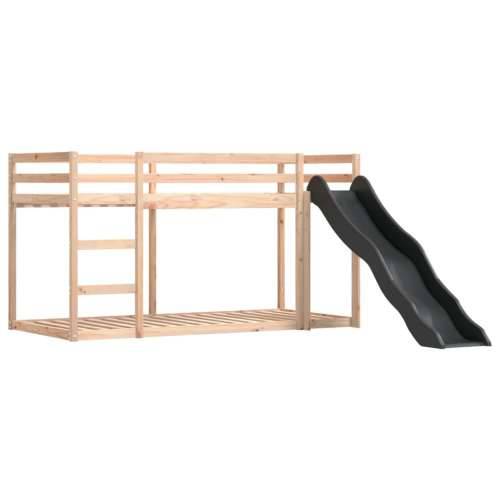 Krevet na kat s toboganom i zavjesama bijelo-crni 90 x 190 cm - Crna 90 x 190 cm Cijena