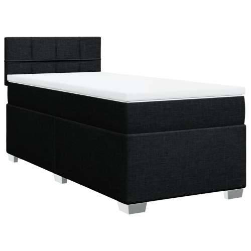 Box spring krevet s madracem crni 80 x 200 cm od tkanine - Crna 80 x 200 cm Blok s kvadratima Cijena