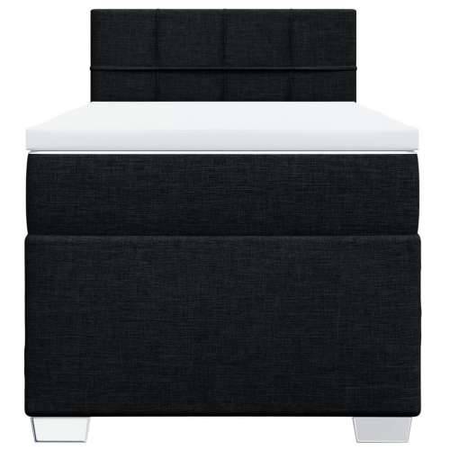 Box spring krevet s madracem crni 80 x 200 cm od tkanine - Crna 80 x 200 cm Blok s kvadratima Cijena