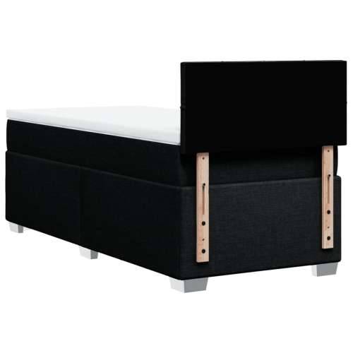Box spring krevet s madracem crni 80 x 200 cm od tkanine - Crna 80 x 200 cm Blok s kvadratima Cijena