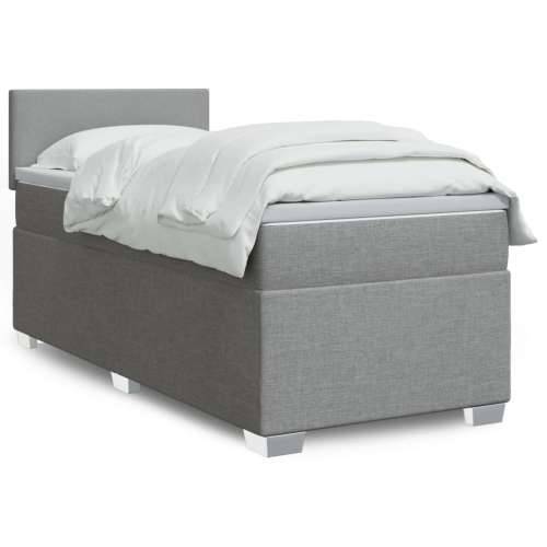 Box spring krevet s madracem svjetlosivi 90x190 cm od tkanine - Svjetlosiva 90 x 190 cm Gladak dizajn Cijena