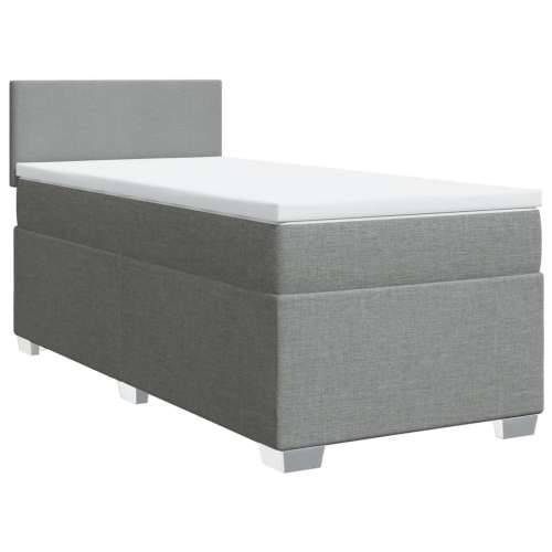 Box spring krevet s madracem svjetlosivi 90x190 cm od tkanine - Svjetlosiva 90 x 190 cm Gladak dizajn Cijena