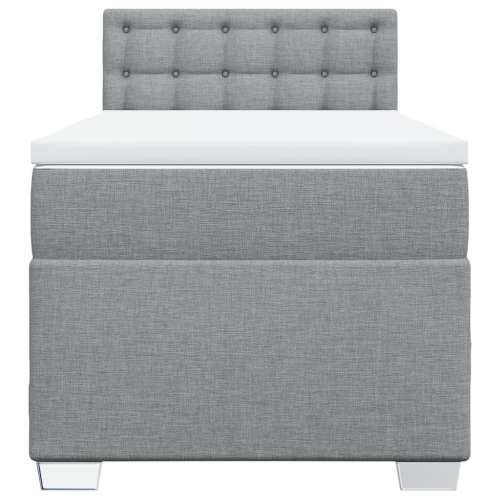 Box spring krevet s madracem svjetlosivi 90x190 cm od tkanine - Svjetlosiva 90 x 190 cm gumbi Cijena