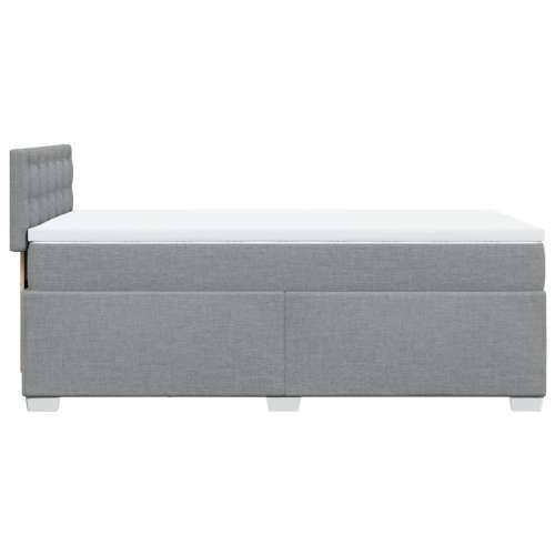 Box spring krevet s madracem svjetlosivi 90x190 cm od tkanine - Svjetlosiva 90 x 190 cm gumbi Cijena