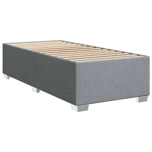 Box spring krevet s madracem svjetlosivi 90x190 cm od tkanine - Svjetlosiva 90 x 190 cm gumbi Cijena