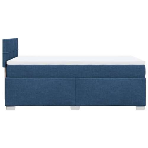 Krevet s oprugama i madracem plavi 100 x 200 cm od tkanine - Plava 100 x 200 cm Blok s kvadratima Cijena